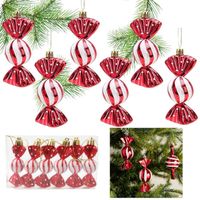 komplet bombek cukierki na choinkę 6 szt w opakowaniu 8,5cm ksn94