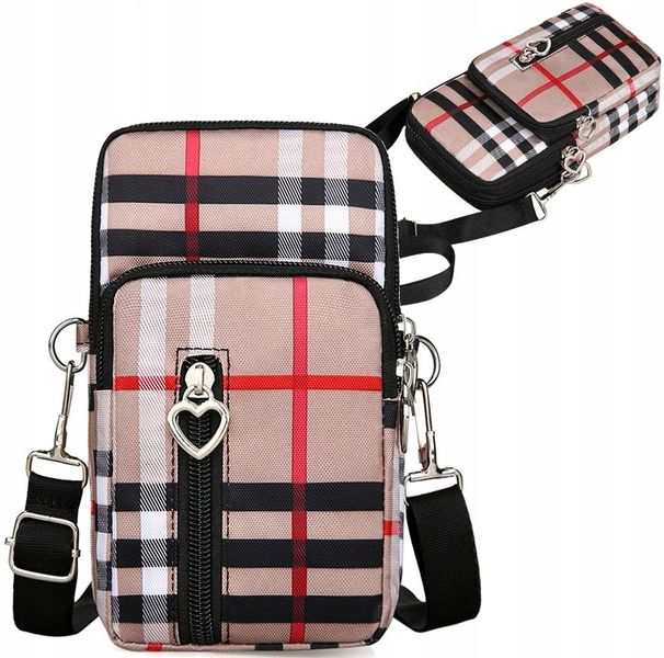 Listonoszka Torebka Na Telefon Miejska Etui Krata zdjęcie 6