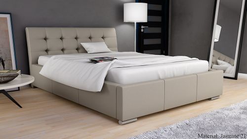 ŁÓŻKO SYPIALNIANE 180x200 Z STELAŻEM I POJEMNIKIEM ŁÓŻKO TAPICEROWANE na Arena.pl