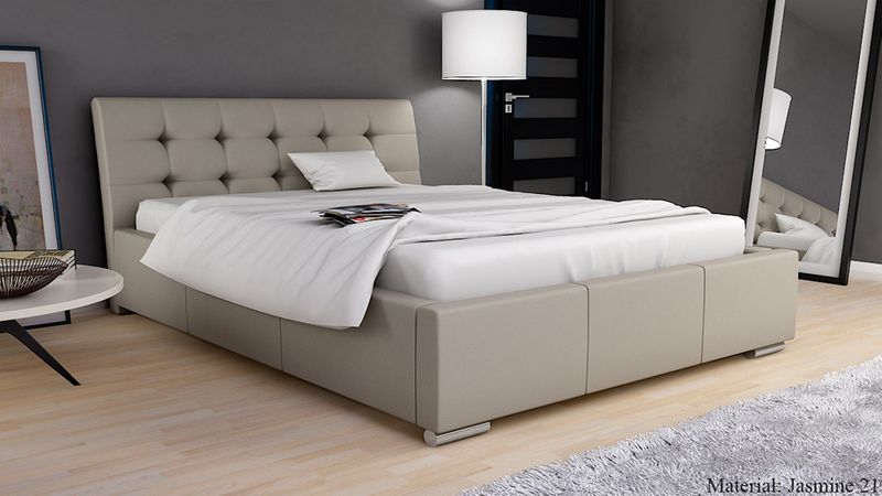 ŁÓŻKO SYPIALNIANE 180x200 Z STELAŻEM I POJEMNIKIEM ŁÓŻKO TAPICEROWANE zdjęcie 12