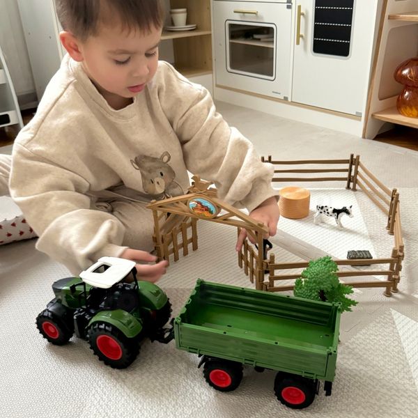 WOOPIE Zestaw Mini Farma Traktor Zwierzęta Osada Farma Rolnik 1:24 zdjęcie 15
