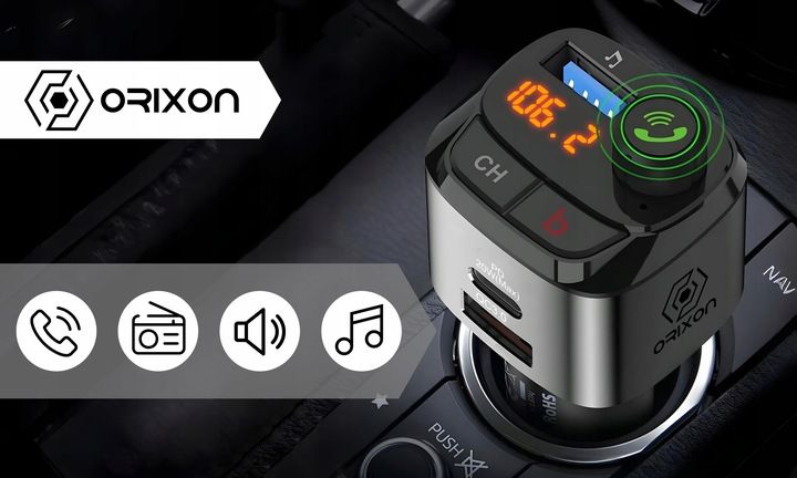 TRANSMITER SAMOCHODOWY BLUETOOTH FM 2X USB TRANSMITER WIELOFUNKCYJNY zdjęcie 6
