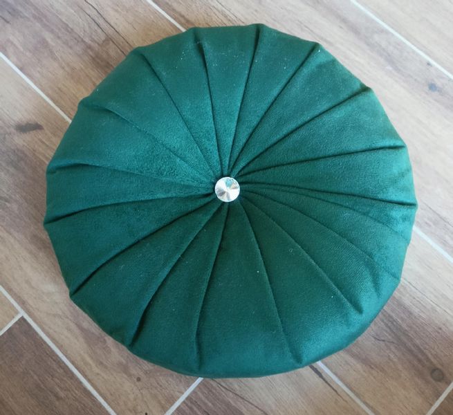 Poduszka dekoracyjna ozdobna okrągła welurgranat zdjęcie 8