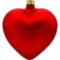 Bombka choinkowa szklana: Serce matowe: czerwone