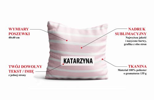 Poduszka Dekoracyjna KRATA  z Twoim napisem KR13 na Arena.pl