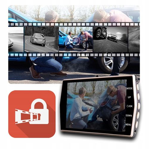 KAMERA DO SAMOCHODU REJESTRATOR JAZDY PRZÓD i TYŁ WIDEO REJESTRATOR Menu PL na Arena.pl