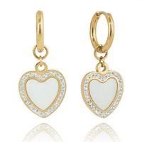 Kolczyki Wiszące Serca Ze Stali Szlachetnej Pozłacanej Kst3280