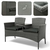 ZESTAW MEBLI OGRODOWYCH NM-03 MTG MEBLE OGRODOWE TECHNORATTAN SZARY