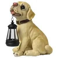 Lampa Lampka Solarna Ogrodowa Ozdobna Ozdoba Pies z Lampionem Led Dekoracja