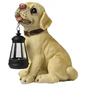 Lampa Lampka Solarna Ogrodowa Ozdobna Ozdoba Pies z Lampionem Led Dekoracja