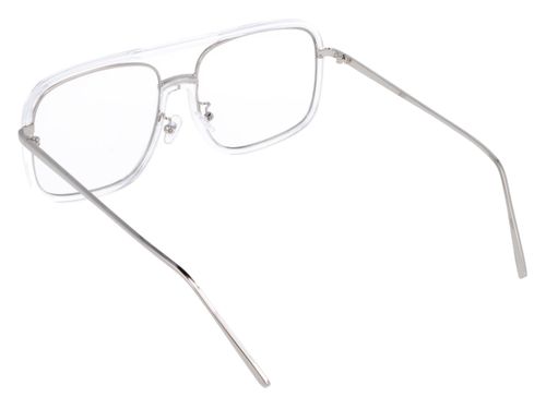 okulary zerówki oversized srebrne na Arena.pl