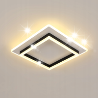 LAMPA SUFITOWA PLAFON LED NATYNKOWY CZARNY KWADRAT NOWOCZESNY 41W 3000K