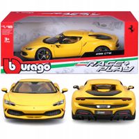 Ferrari 296 GTB 1:18 Bburago 18-16018 ŻÓŁTY WŁOSKI SAMOCHÓD