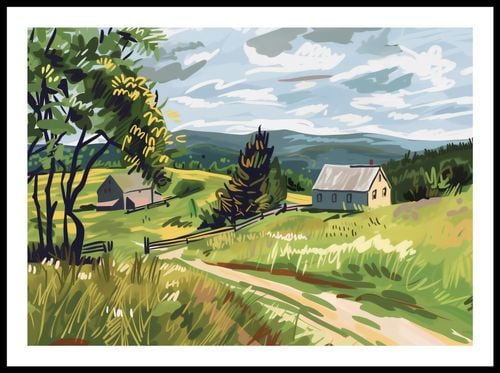 Plakat 70x50cm Bujna Wieś na Arena.pl