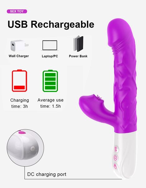 Wibrator- Siliconetongue Vibrator, Usb 10 Function zdjęcie 6