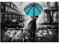 100 70CM OBRAZ PŁÓTNO ZAKOCHANI TURKUS PŁÓTNO RAMA