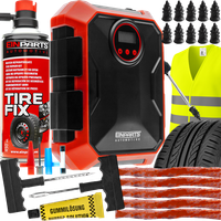 ZESTAW NAPRAWCZY OPON KOMPRESOR USZCZELNIACZ SZNUR 10X WKRĘTY KAMIZELKA