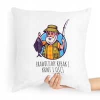 Poduszka Prezent Dla Wędkarza Prawdziwy Rybak Z Nadrukiem Ze Zdjęciem