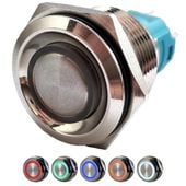 PRZYCISK 22mm WANDALOODPORNY CHWILOWY LED 9 12V 24V 230V zaciski śrubowe IP