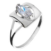 SREBRNY PIERŚCIONEK KWADRAT Z MARKIZĄ SREBRO PRÓBY 925