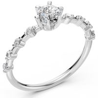 pierścionek z białego złota 585 z diamentem (brylantem) 0,66 ct lab