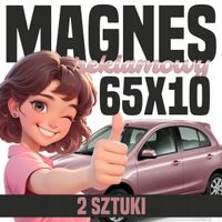 Mata Magnetyczna na Auto 65x10 cm - Profesjonalna Reklama magnes - 2 szt