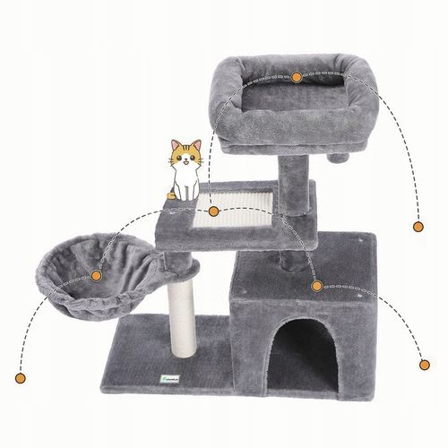 DRAPAK DLA KOTA Z HAMAKIEM DRAPAK LEGOWISKO DOMEK WIEŻA WYSOKA 70 cm na Arena.pl