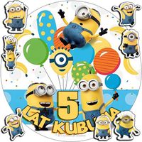 OPŁATEK NA TORT 20CM - MINIONKI BAJKA + IMIĘ + ! 15CM 18CM
