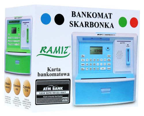 Bankomat Z Kartą Skarbonka Dla Dzieci 3+ Czerwony Interaktywne Funkcje na Arena.pl