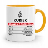 Kubek Żółty Dla Kuriera Stawka Godzinowa Prezent Z Nadrukiem Ze Zdjęciem