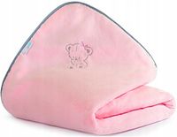 KOCYK POLAROWY NIEMOWLĘCY 75x100 cm BABYMAM MIĘKKI I CIEPŁY PLUSZOWY HAFT
