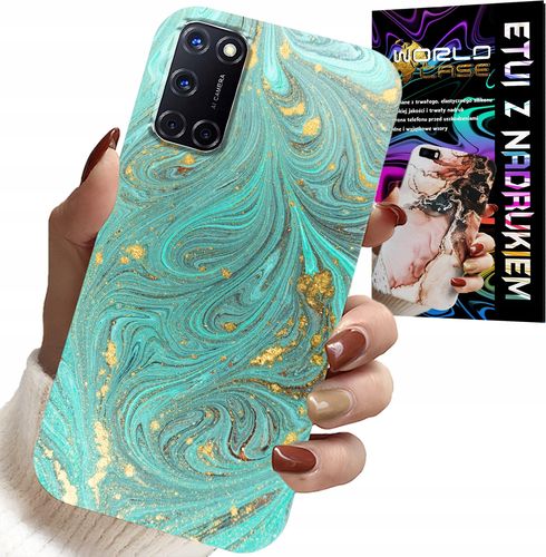 ETUI DO OPPO A52 - MARMURKOWE WZORY + SZKŁO HARTOWANE na Arena.pl