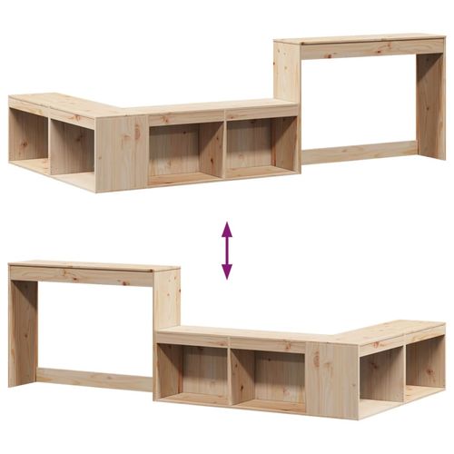 Szafka nocna z biurkiem, 232x122x75 cm, lite drewno sosnowe na Arena.pl