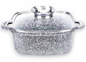 Garnek kwadratowy 28cm. Granitowy Masterpan MP-2110 z pokrywką