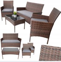 NOWOCZESNY KOMPLET MEBLI OGRODOWYCH RATTANOWY IDEALNY DO OGRODU I NA TARAS