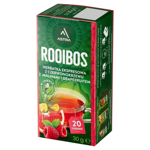 Herbata ziołowa w torebkach Astra Rooibos malina i grapefruit 20szt x20 zdjęcie 7
