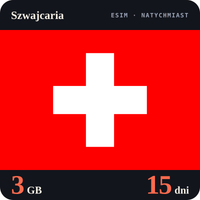 Karta eSIM Internet Szwajcaria 3 GB na 15 dni - bez rejestracji