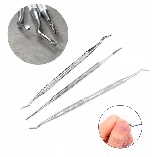 ZESTAW DO WRASTAJĄCYCH PAZNOKCI SONDA PODOLOGICZNA DWUSTRONNA PEDICURE 3SZT na Arena.pl