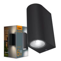 Kinkiet zewnętrzny elewacyjny góra-dół LED 6W czarny IP54 PELLE Videx