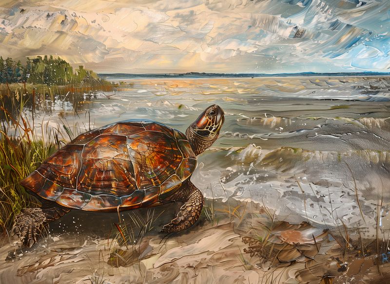 Plakat 55x40cm Nadmorski Żółw zdjęcie 1