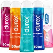 ZESTAW Żeli intymnych DUREX 5x50ml chłodzący rozgrzewający lekki truskawka