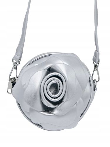 Erick Style torebka listonoszka skóra ekologiczna kwiatek 3D srebrny H1232 na Arena.pl