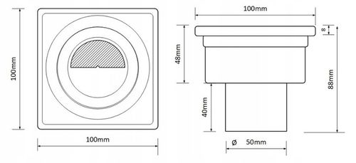 KRATKA ŚCIEKOWA 10X10cm SYFON HYDRAULICZNY I SUCHY na Arena.pl