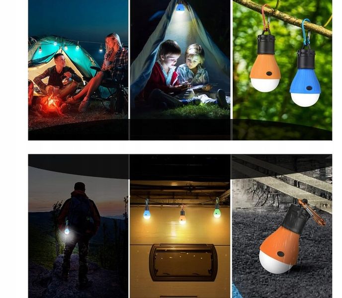 LAMPA KEMPINGOWA BIWAKOWA LED LATARKA LAMPKA DO NAMIOTU KARABIŃCZYK 5 SZT zdjęcie 5