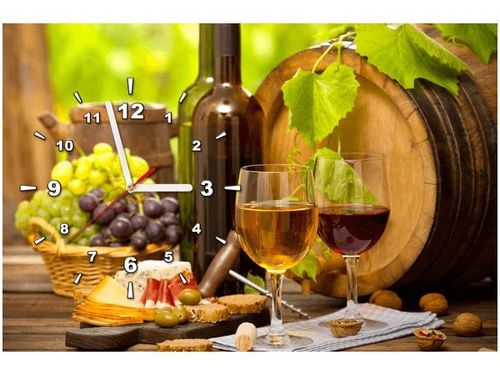 60CM 40CM ZEGAR OBRAZ BIAŁE CZERWONE DRUK PŁÓTNO RAMA na Arena.pl