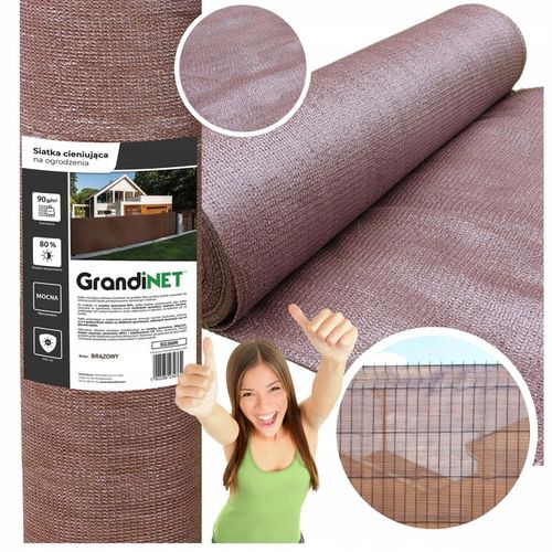 Siatka Osłonowa 1,5x15m 80% Brązowa Przed Wiatrem Sąsiadami Na Panele Płot na Arena.pl