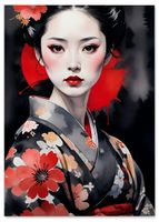 Obraz na płótnie japoński portret 70x100 cm