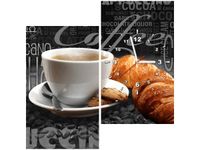 60X60CM ZEGAR CZARNA KAWA OBRAZ DREWNO ŚCIAN KWADRAT