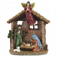 Klasyczna Szopka Bożonarodzeniowa z Aniołem 21,5 cm z Żywicy Figurka