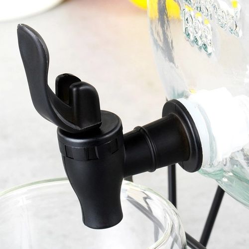 Słój Dozownik do Napojów z Kranikiem Czarnym Stojakiem Szklany VILDE 4,2 L na Arena.pl